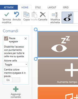 Grid 3 Pausa input da controllo oculare