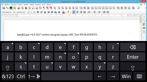 IntelliGaze 4.0 Tastiera integrata con Font Large