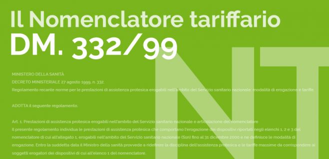 NT - Nomenclatore Tariffario  DM 332/99 (estratto)